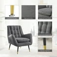 thumbnail image 3 of Art Leon Tufted Wingback Chair, Velvet Deep Upholstered Accent Chair for Living Room, Dark Gray, 3 of 9
