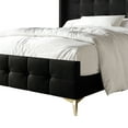 thumbnail image 5 of Castle Place Luxury Glam Queen Size Velvet Upholstered Bed, Black, 5 of 8