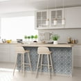 thumbnail image 6 of Mi Alma Black Light Blue Vintage Flower Peel & Stick Tiles - Vinyl Backsplash 8x8, 6 of 10
