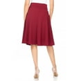 thumbnail image 3 of Women's Solid Vintage High Waist A-Line Midi Skirt with Bow Tie Belt, 3 of 6