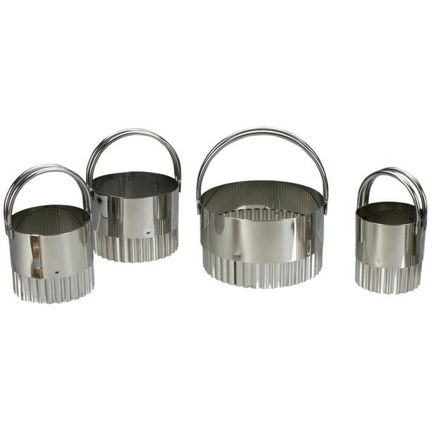 Set of 5 Stainless Steel Round Biscuit Cutters