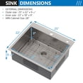 thumbnail image 6 of MENSARJOR Drop in Kitchen Sink, 25 x 22 inch Topmount Kitchen Sink, 16 Gauge Stainless Steel Sink, Handmade for Single Bowl Kitchen Sink, or Outdoor Sink, 6 of 7