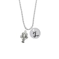 thumbnail image 2 of Delight Jewelry Silvertone Antiqued Lobster Silvertone Script Initial Disc - Z - Charm Necklace, 20"+3", 2 of 4