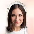 thumbnail image 2 of Rhinestone Retro Knotted Headband White 5.24"x1.22" Non-slip Wide Headband for Girl Women, 2 of 6