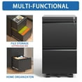 thumbnail image 6 of CoSoTower 2 Drawer Metal Mobile File Cabinet, Rolling File Cabinet with Lock for Hanging Legal/Letter/A4 Size,Fully Assembled Except Wheels, 6 of 9