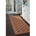 thumbnail image 6 of 3x8 Water Resistant, Indoor Outdoor Runner Rugs for Patios, Hallway, Entryway, Deck, Porch, Balcony or Kitchen | Outside Area Rug for Patio | Terra, Moroccan Tile | Size: 2'7'' x 7'3'', 6 of 7