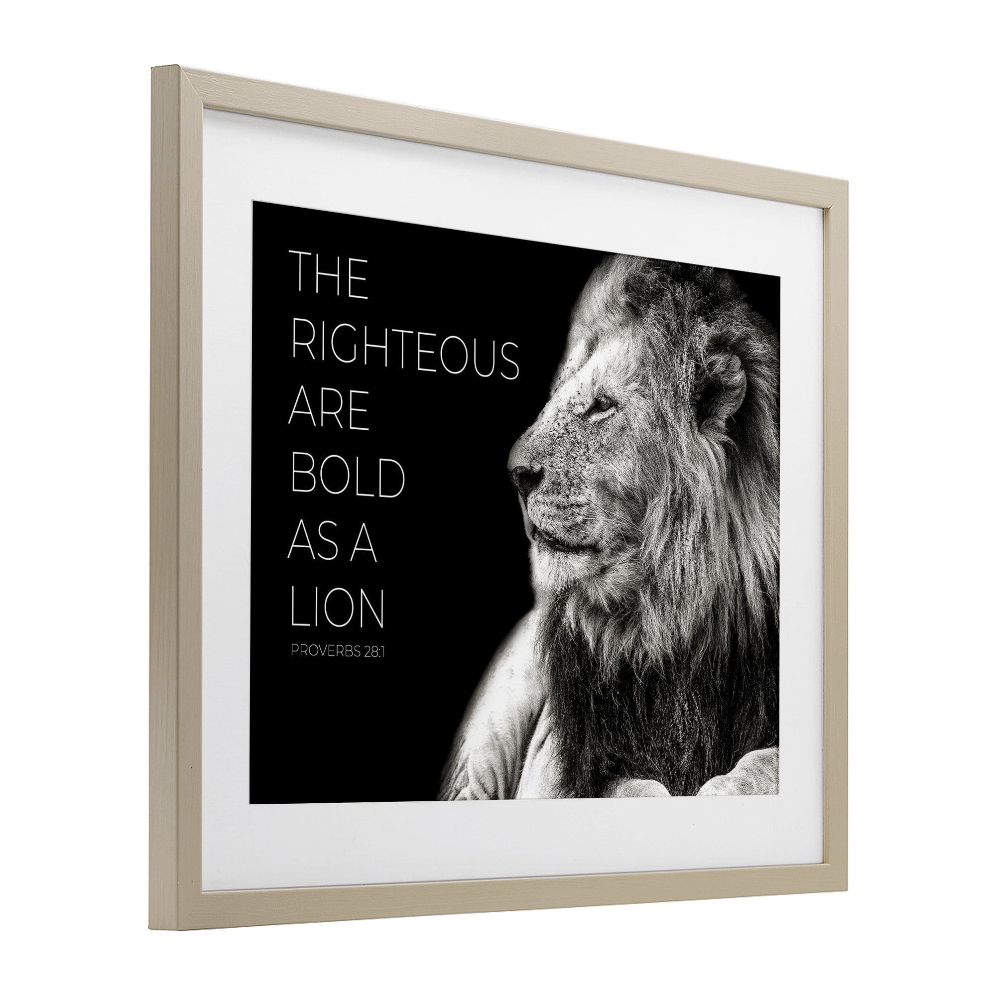 Stupell Industries The Righteous Bold As A Lion Birch Framed Print Under Glass, design by Shelley Lake