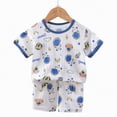 thumbnail image 4 of KPOPLK Toddler Baby Boy Outfits 2Pcs Summer Set Short Sleeve Pattern Tee T-Shirt and Casual Pull-on Shorts Clothes 3-36M Size 8-9 Years,Sky Blue, 4 of 4