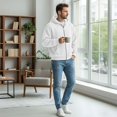 thumbnail image 7 of Sweatshirt for Men Waffle Full Zip Up Hooded Sweatshirts Long Sleeve Solid Hoodie Jacket Spring 2026 Casual Loose Fit Coat, 7 of 7