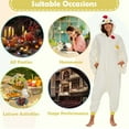 thumbnail image 2 of Polyester CANASOUR Chicken Onesie Adult Funny Suits Farm Animal Cosplay Pajamas for Women and Men, 2 of 6