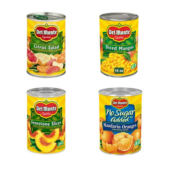 Del Monte 8-Can Fruit Cocktail Variety Pack – 100% Juice, 15 oz Cans – Sweet, Fresh, and Nutritious