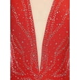 thumbnail image 5 of TiaoBug Women Lyrical Dance Dress Glittery Rhinestone Glittery Mesh Figure Ice Skating Dress Performance Dancewear, 5 of 7