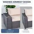 thumbnail image 4 of ALAULM 6 Pieces Patio Conversation Set, Outdoor Sectional PE Rattan Wicker Furniture Seat,Sand, 4 of 7