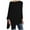 Black, variant on Women Casual Plus Size Round Neck Solid Long Sleeve Irregular Sweatshirt Loose Print Pullover Tops Blouse