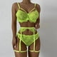 thumbnail image 1 of Conjunto de tres piezas de ropa interior sexy con encaje y anillo para las piernas estilo europeo y americano para discoteca navideña, 1 of 5