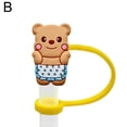thumbnail image 1 of Bear Shaped Straw Cap - Cute Design, Safe PVC Material, Perfect for 10mm Straws, 1 of 1