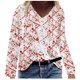 thumbnail image 1 of Mujeres Tallas grandes Casual Cuello en V Suelto Impreso Manga larga Tops Mujer Blusa Fridja  fjkfkj4178, 1 of 5