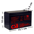 thumbnail image 2 of Batería Sellada Libre de Mantenimiento Mca CSB Battery Mod HR1234W de 12 V 9 Ah, 2 of 3