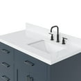 thumbnail image 5 of ARIEL Hepburn 42 Inch Single Sink Bathroom Vanity in Midnight Blue, 1.5" Edge Carrara Quartz Top, Solid Wood, Right Rectangular Sink, 2 Soft Closing Doors, 5 Full Extension Dovetail Drawers, Toe Kick, 5 of 10