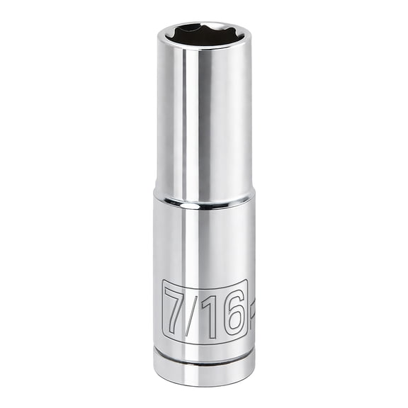 Powerbuilt 3/8 Inch Drive x 7/16 Inch 6 Point Deep Socket - 641201