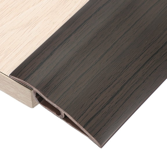 3.28Ft x 2.8" x 0.71" Floor Transition Strip, Self Adhesive Carpet Edge Strip, Dark Brown Wood Grain