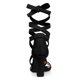 thumbnail image 4 of Sandalias Con Cordones Entrecruzadas De Tacones De Bloque Medio De Mujer Negro 38, 4 of 7