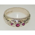 thumbnail image 6 of LBG British Made 925 Sterling Silver Natural Ruby Womens Band Ring - 33 size options, 6 of 7