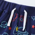 thumbnail image 5 of PINQI Summer Toddler Boys Rocket Cute Printed Shorts Kids Drawstring Cotton Sweatpants Casual Elastic Waist Active Shorts Pants(1-Blue,2 Years), 5 of 6