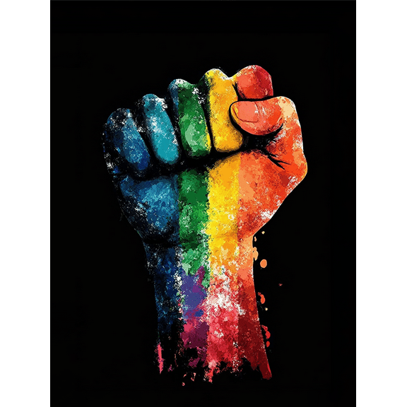 Rainbow Pride Fist Canvas Painting,Suitable for Living Room,Bedroom,Office,Dorm Room and Gallery Wall Decor