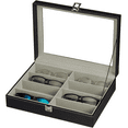 thumbnail image 1 of Sunglasses Organizer Box Soft Felt Lining Transparent Acrylic Window Display Case With Easy Cleaning Moisture Proof Pu Leather, 1 of 8