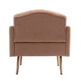 thumbnail image 3 of Modern Accent Chair with Rose Golden Feet, Armchair, Single Sofa Couch Teddy Velvet Fabric Chair Club Chair for Home Office Study Living Room Vanity Bedroom(Camel Teddy), 3 of 8