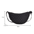 thumbnail image 2 of Bolso Bandolera Bolso bandolera Bolso de hombro de media luna Bolso de viaje acolchado con entramado rómbico (Negro), 2 of 8