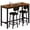 Brown & Brown, variant on LinkRomat Bar Table Set,39.3" Bar Height Pub Table with 2 Upholstered Stools,Faux Marble Top Small Dining Set,Compact Kitchen Table for Small Spaces