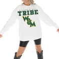 thumbnail image 2 of Women's Gameday Couture White William & Mary Tribe Big Goals Oversized Long Sleeve T-Shirt, 2 of 5