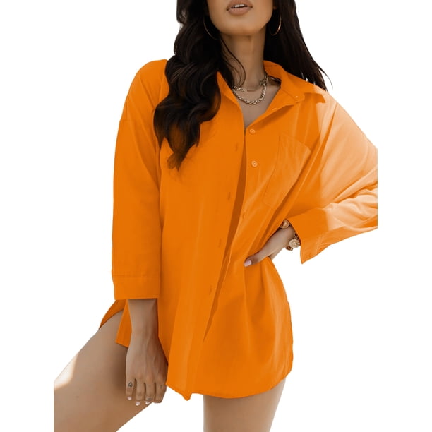 SAYOO Abrigo Suelto para Mujer, Botón de Solapa de Manga Larga Color Sólido Spring Street Casual Abrigo Suelto SAYOO moda