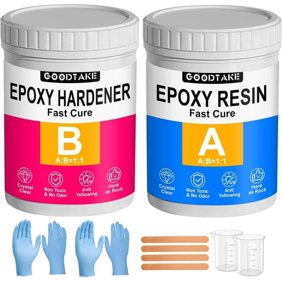 Epoxy Resin, 24OZ Resin Kit, Epoxy Resin Crystal Clear-Not Yellowing and No Bubble Self Leveling Easy Mix 1:1 Casting & Coating for DIY Jewelry Making of The Art Resin & Epoxy Resin (Style 2)