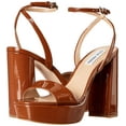 thumbnail image 7 of Steve Madden Lessa Cognac Patent Platform Ankle Strap Open Toe Dress Sandal Pump (Cognac Patent, 5.5), 7 of 7