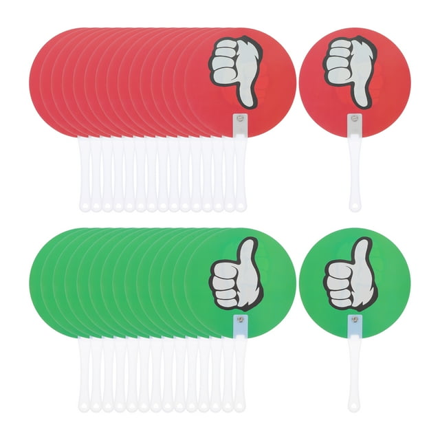 KAKOWELY Reusable Voting Paddle for Classroom Thumb Up Down Signs Made of Durable Plastic Assorted Color,9.65"X5.91"X0.2"