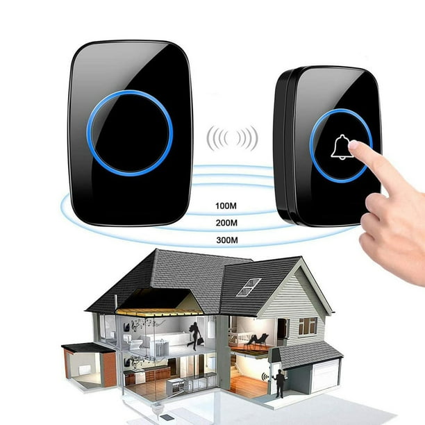 Yirtree A10 Wireless Doorbells 1 PushButton Ringer & 1 Receiver