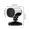 thumbnail image 3 of Desk Heater High-Power Car Heater Defroster Car Heater Car Fan Heater 12V Fast Heating Demister 150W High-Power 2 Gears 360 Angle Adjustment, 3 of 9