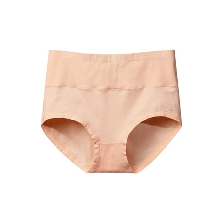 

Women High Waist Cotton Panties Girl Ladies Color Briefs Solid Elastic Pregnant