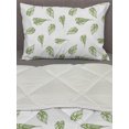 thumbnail image 3 of Botanical Comforter & Sham Bedding Set, Hand Drawn Philodendron Leaves Images in Repeating Design Monochrome Art, 3 pcs Duvet Set Microfiber Filling Quilt, 5 Sizes, Olive Green White, by Ambesonne, 3 of 4