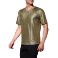 thumbnail image 4 of Lars Amadeus Men's Metallic T-Shirt Crew Neck Short Sleeves Shiny Party Nightclub Tee Shirt, 4 of 6