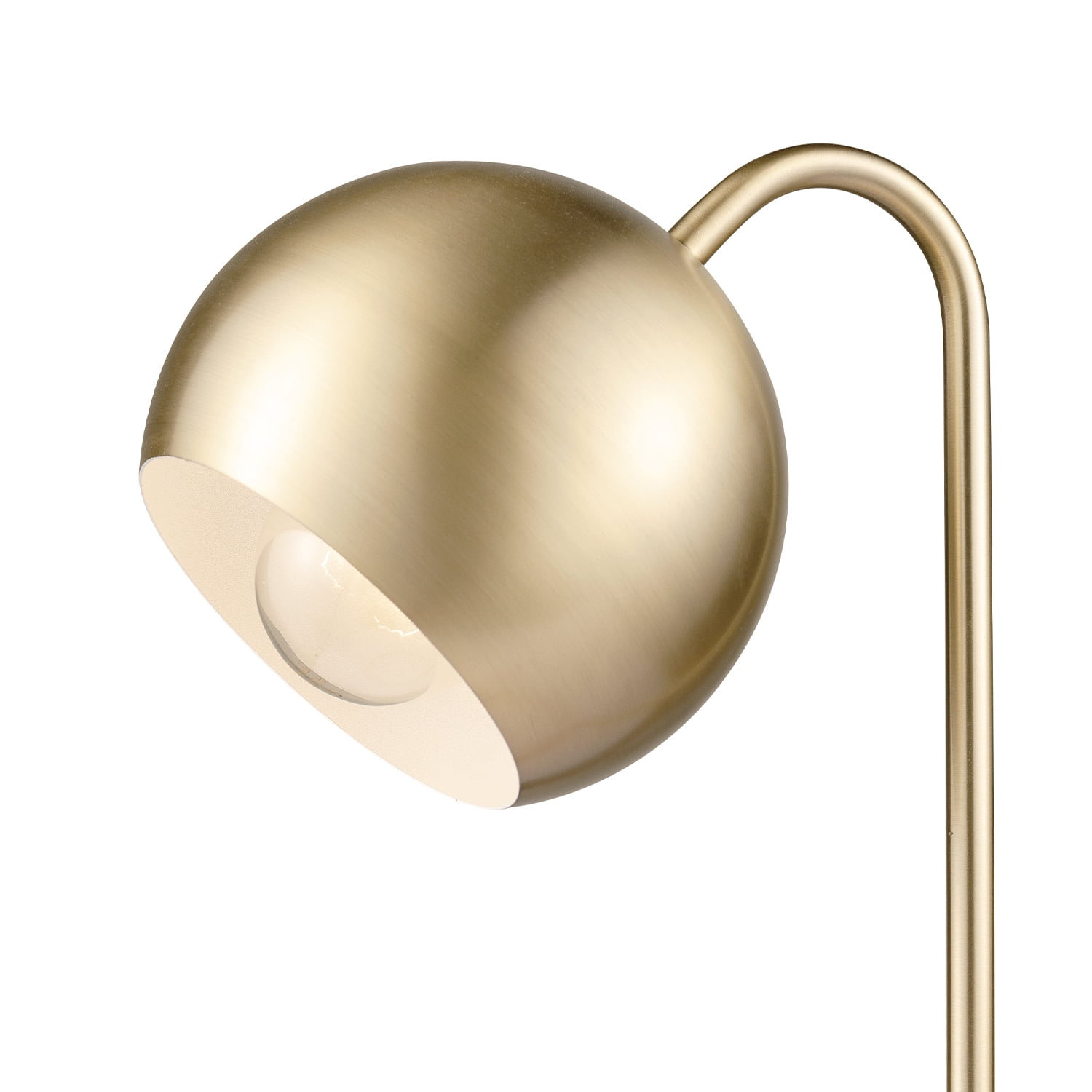 Novogratz x Globe Richmond 15" Matte Brass Desk Lamp with White Inner Shade, 52885