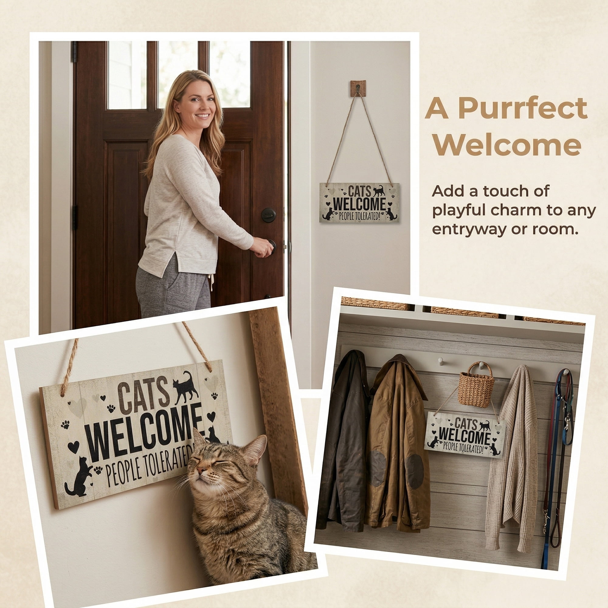 Unique Bargains Pet Sign Home Decor Decorative Wall Plaque Style D 3.9in