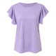 thumbnail image 2 of Gibobby Playera Corte clásico para Mujer Nueva camiseta informal manga corta con manga hueca europea y americana para mujer(Morado,M), 2 of 5