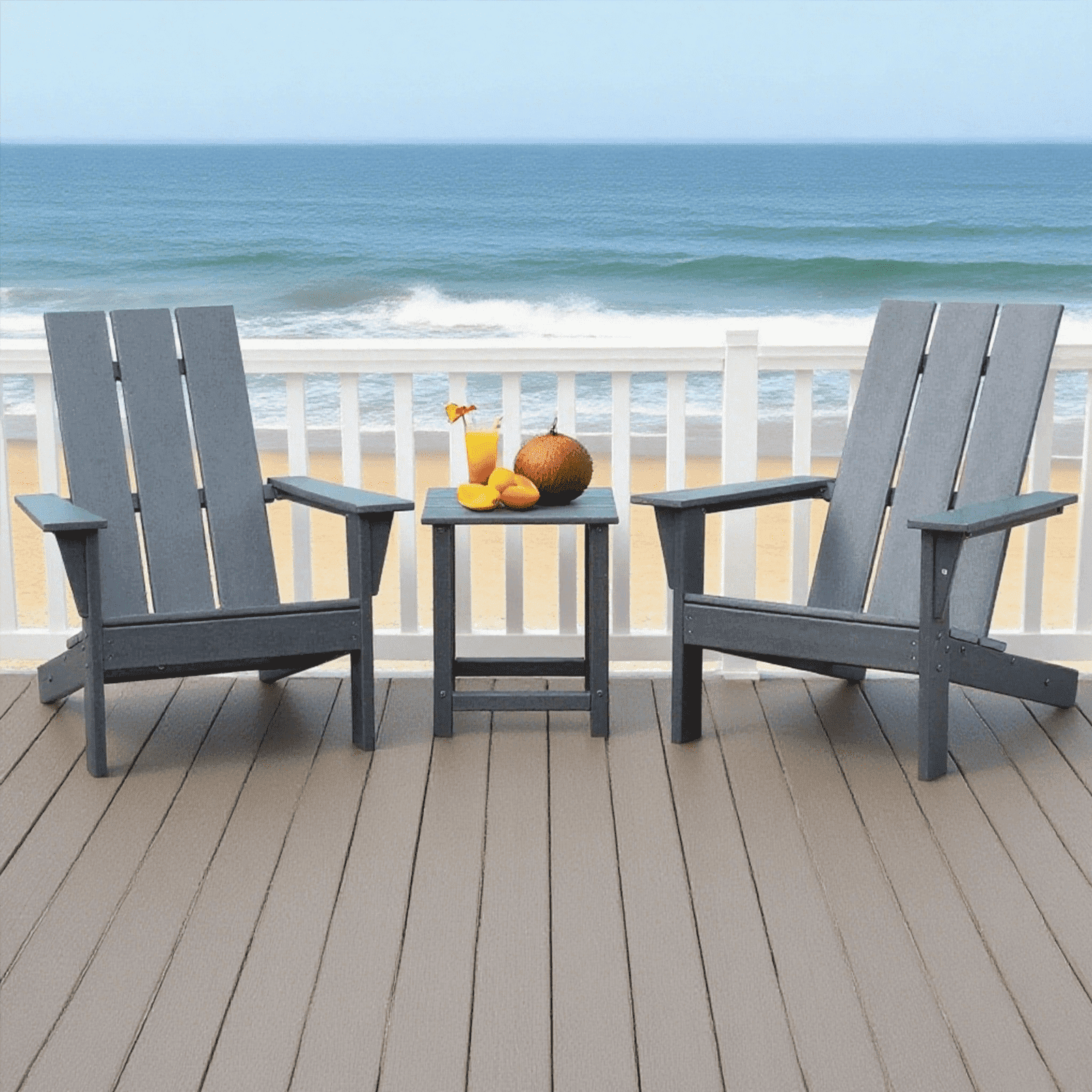 Better Homes & Gardens Ezra Outdoor HDPE Adirondack Chair, Black