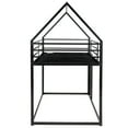 thumbnail image 4 of MODERNLUXE Metal Twin over Twin House Bunk Bed Frame with Built-in Ladder for Kids,Black, 4 of 9