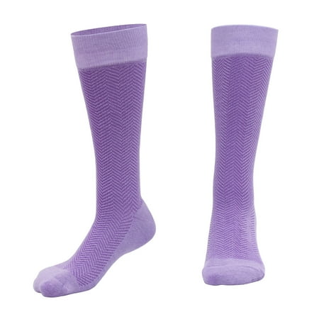 Graduated Compression Chevron Dress Socks for Men & Women | MDSOX 15-20 mmHg | (Dark Lilac, Medium) - Best Choice, Ideal for Everyday Use, Travel, Maternity Pregnancy, Nursing, Circulation & Recovery
