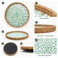 thumbnail image 3 of Kabuer Round Rattan Tray, Versatile Serving Tray for Table Decor, Coffee, Bread, Fruit, and More, 11.8 inch, 3 of 7